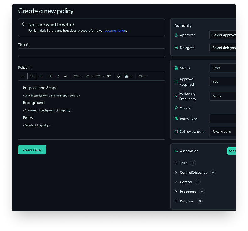 Create Policies